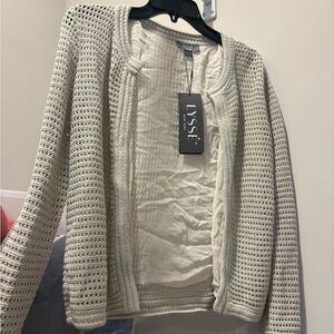 Lysse Women's Open-Knit Grey/Cream Cardigan